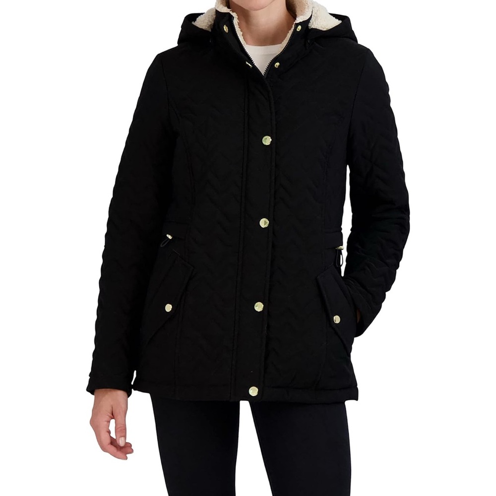 Laundry By Shelli Segal Black Quilted Puffer Jacket XL